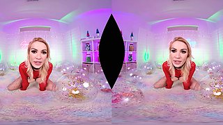 Beautiful blonde Cherry Kiss deep throat fuck POV