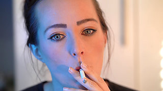Sensual Close up Smoking with Petite Girl