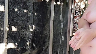 Outdoor Shower Oral Sex Couple
