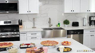 Frenemies Who Fuck: Chubby Lesbians Paige Owens and Nika Venom Fingering In The Kicthen