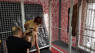Luci Played in the Play Cage Naked, Tied up and Exhibited