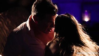 Nighttime fuck in the missionary pose with a long-legged gf Karina King