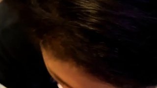 Hot POV homemade blowjob with brunette girlfriend