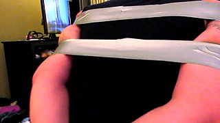 Rope Bunny Lauren Struggles in Duct Tape Blindfold