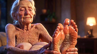 Beautiful Big Wrinkled Feet Oiled up - Oil Dripping From Toes Sensual Massage
