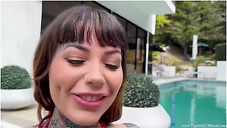 Tattooed Babe Gets Fucked By The Pool: Tigerlilly & Mick Blue