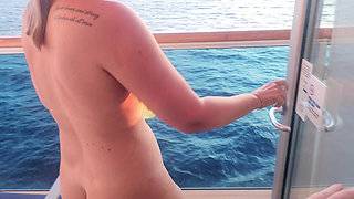 Naked on the cruise balcony