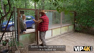 Vip4k. sneaky daddy fucked a female right in his vegetable garden