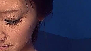 Asian Teen Masturbates Hairy Pussy and gives Blowjob to Step Dad