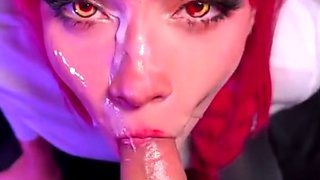 Tit fucked busty brunette blowjob babe sexy pov action