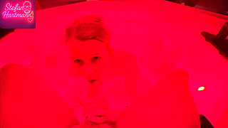 Blonde Teen Blows Cock in the Whirlpool! Horny Facial for the Slut!