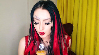 Spit fetish. Mistress sucks lemons, which required more saliva to prepare a special cocktail of spit, drool, and chewed lemons f