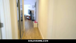 Stepbrother stumbles upon his nude goddess step-sister & he breaks out his smartphone to film