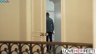 The Naughty Guy Keeps Thinking Of The Feet Of The Nerdy Girl Way Too Much