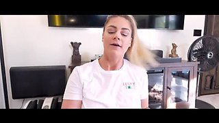 Clover Baltimore Hot Mom Blowjob & Creampie - Step Son Helps Divorced MILF in Bedroom