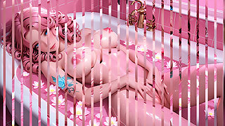Lustrender: Curly Blue Eyed Flower Tattoo Bathtub Fingering - Ai Video