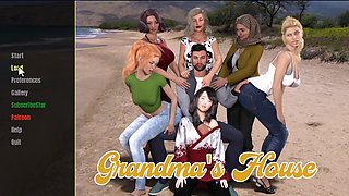 Grandmas house - having double cock tease and cumshots.