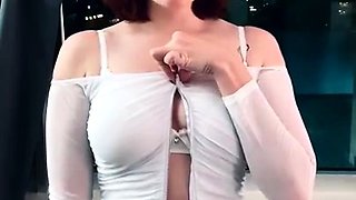 Sabrina Lynn itssabrinalynn Strips White Lingerie Video
