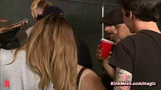 Brunette Mandy Sky Face Fucked Before Outdoor Anal Pounding