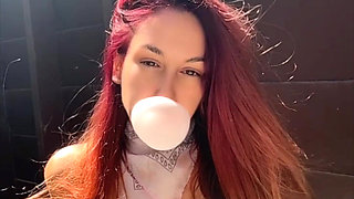 Artemisia Love Blowing Bubbles Outdoor and Smoking a Cigarette
