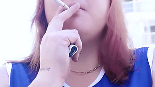 Smoking Fetish - Chubby Smokes on Your Face and Shows Her