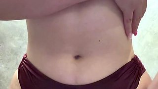 Blackwidof Hot Babe Rubs Her Wet Pussy In The Shower