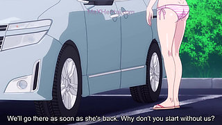 Big Natural Tits Girlfriend Banged Hard the Backseat of the Car (Hentai Sex) Eng Sub
