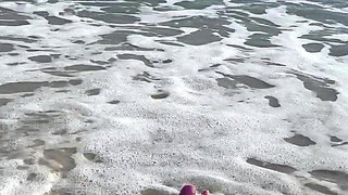 Waves Crashing on Size 16 Feet & Legs