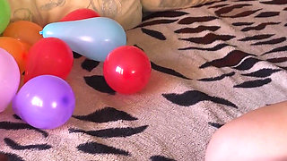 Hot College Girl Popping Balloons with Sexy Legs Asmr
