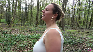 Boy Seduce German Curvy BBW Mature Kathy Deep to Suck His Dick at Public Place