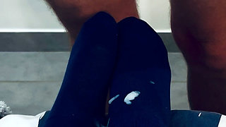 My Blue and White Layered Socks Get All the Attention