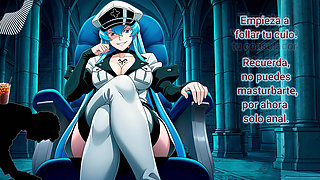 Spanish audio ANAL JOI for VERY submissive. Esdeath transforms you into a semen container.