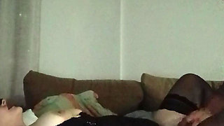 Old man playing with hot blonde milf in stockings nice wet pussy