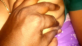 Indian Hot Tamil Aunty Beauty Boobs Show with Young Man