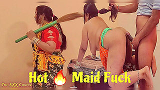 Hot Indian Maid Gets Quick Rough Doggy Style Fuck From Owner - Homemade HD