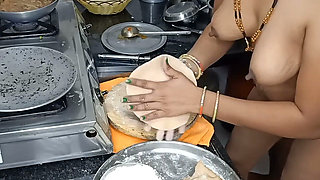Indian Desi Aunty Cooking in Kitchen Then Come Went to Sex in Our Husband