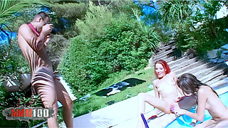 Angie Kiss: Alys Rebel and Angie Kiss Eat Pussy and Dildo in the Pool