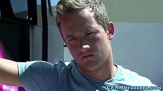 Cfnm pornstars jizzswapping pound festival