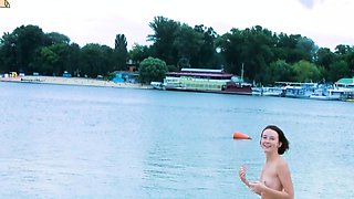 Hot nudist teen filmed with her nudist family