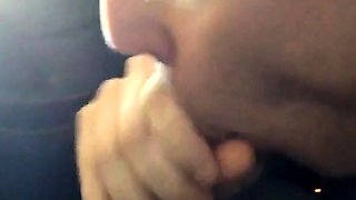 Dirty Car Blowjob: Outdoor Amateur Fun with CIM Swallow