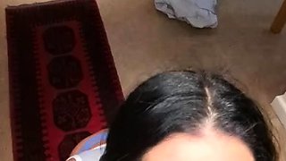 Mature brunette amateur giving a great POV blowjob