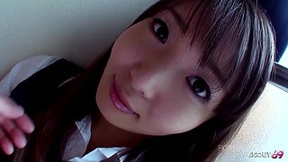 Curvy Japanese Teen with Big natural Tits get First Time Creampie by older Guy at Uncensored Full POV Sex