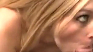 Busty Blonde Strokes Big Dick at a Party
