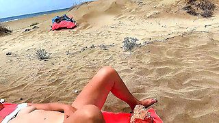 Belgian MILF Wife First Time Cuckold - Beach Sex & Small Penis Humiliation with Stranger