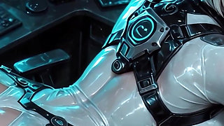 Latex Gamer Queen Virexa - Chrome POV - Ai Generated
