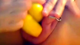 Extreme Pussy Pumping Banana Fist on Webcam