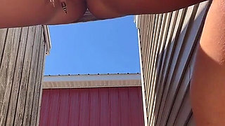 Horny Slut Sneaks Fingers in Herself Outside