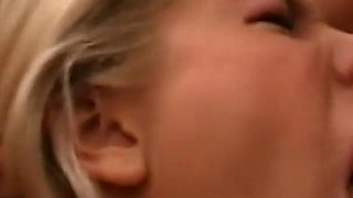 Wonderful Busty MILF Fucked and Cumshot in Mouth by Two Big Amateur Cocks