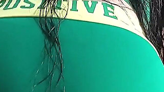 The Brazilian Soccer Team Fan Squeezed My Cock with Her Ass Before Going to Watch the Game