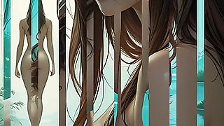 Beautiful Nude Cyberpunk Femme Fatale Tall and Seductive